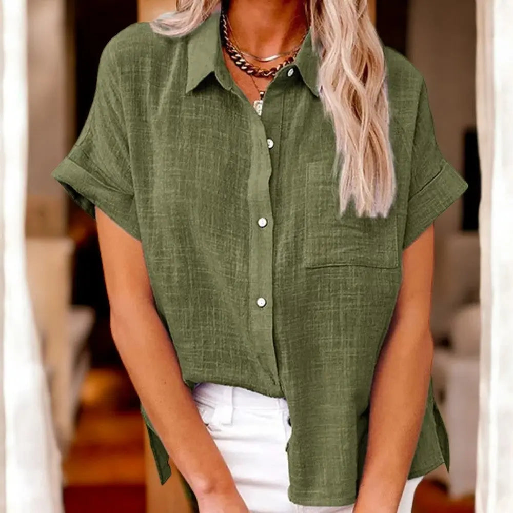 Linen Button-Up Shirt – Chic Casual Top for Effortless Style