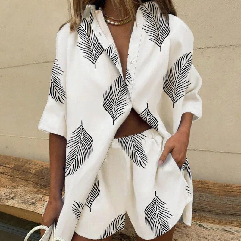 Eden - Casual and Comfortable Blouse and Shorts Set