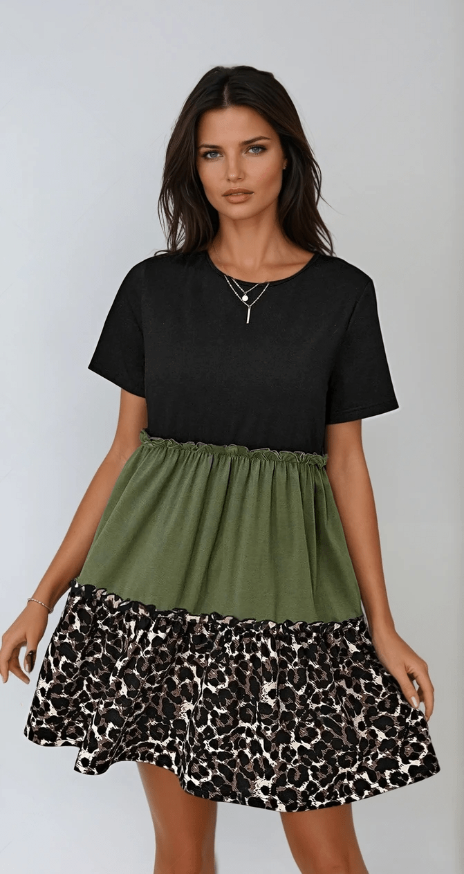 Chic Wild Leopard Wrap Dress for Effortless Elegant and Versatile Style