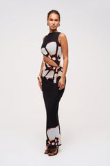 Solar Burst Cutout Maxi Dress
