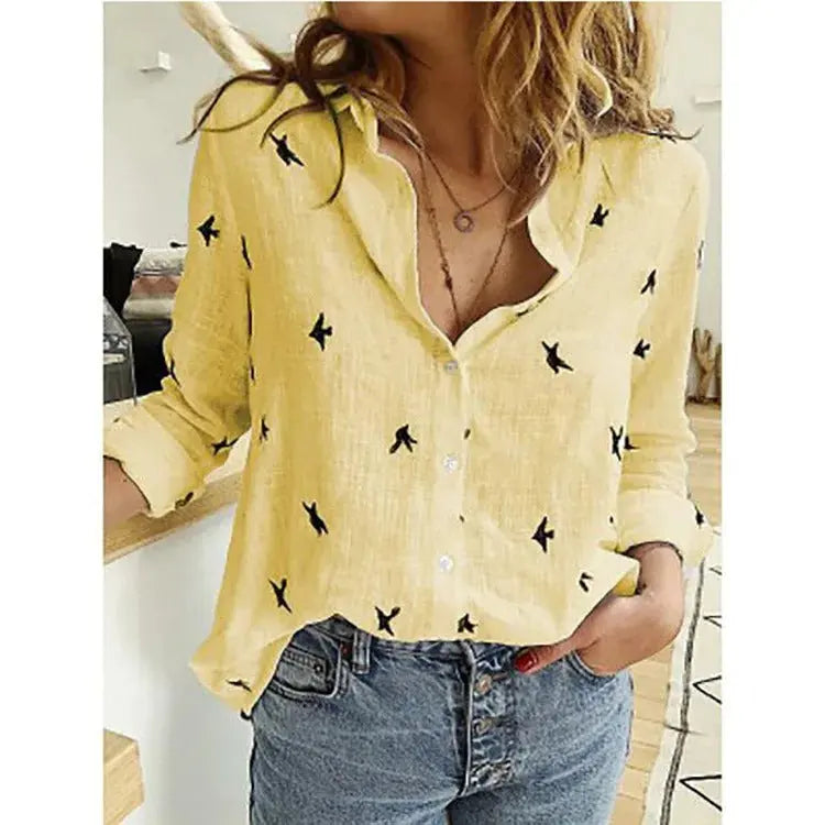 Casual Button-Down Blouse for Everyday Elegance Style