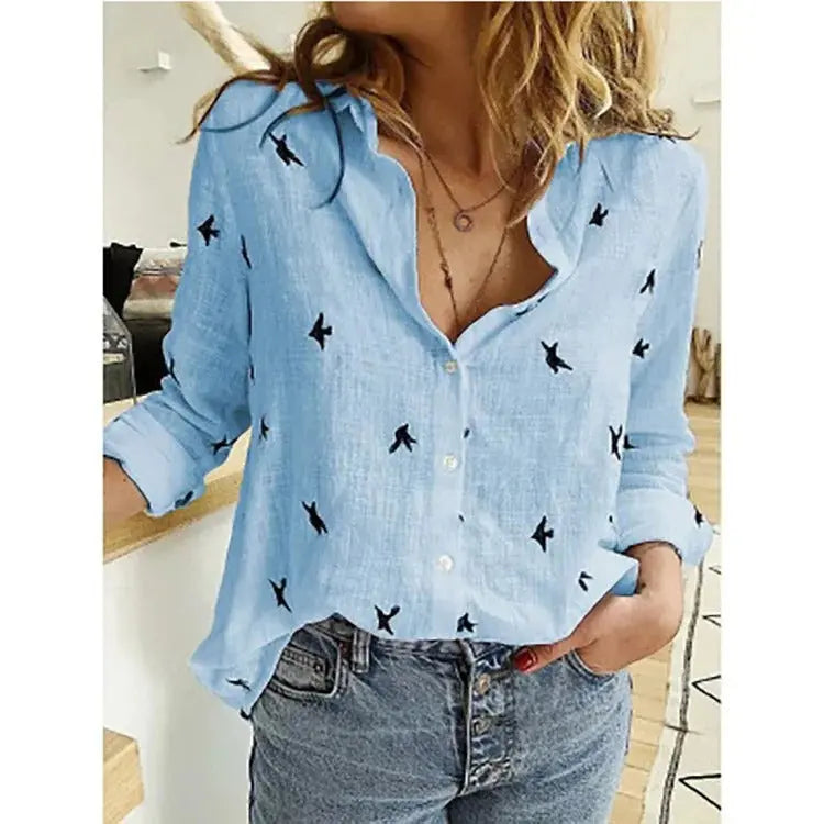 Casual Button-Down Blouse for Everyday Elegance Style