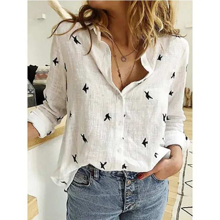 Casual Button-Down Blouse for Everyday Elegance Style