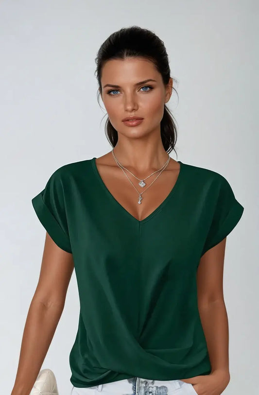 Elegant V-Neck Top for Women - Timeless Chic Style
