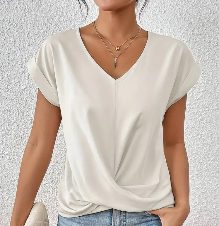 Elegant V-Neck Top for Women - Timeless Chic Style
