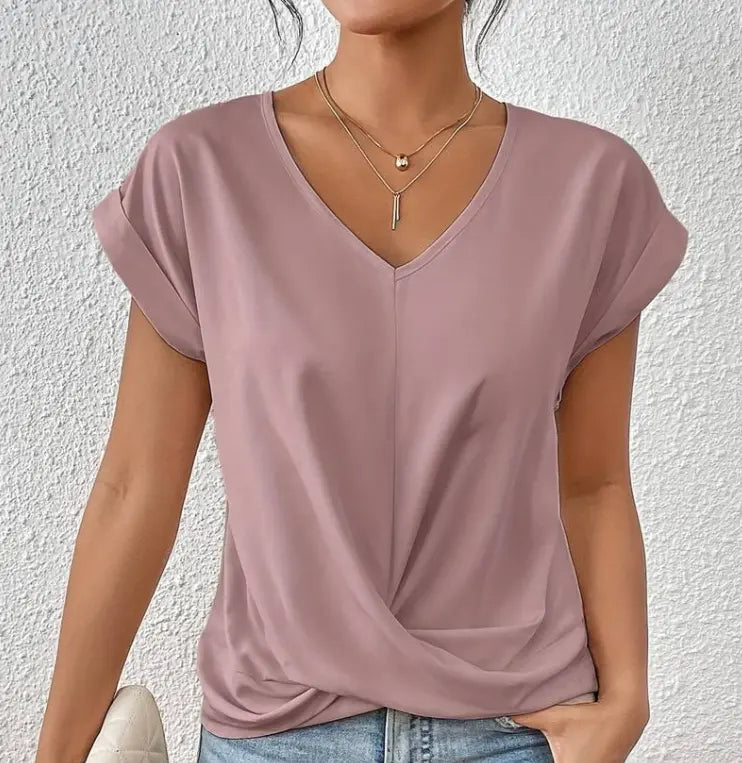 Elegant V-Neck Top for Women - Timeless Chic Style