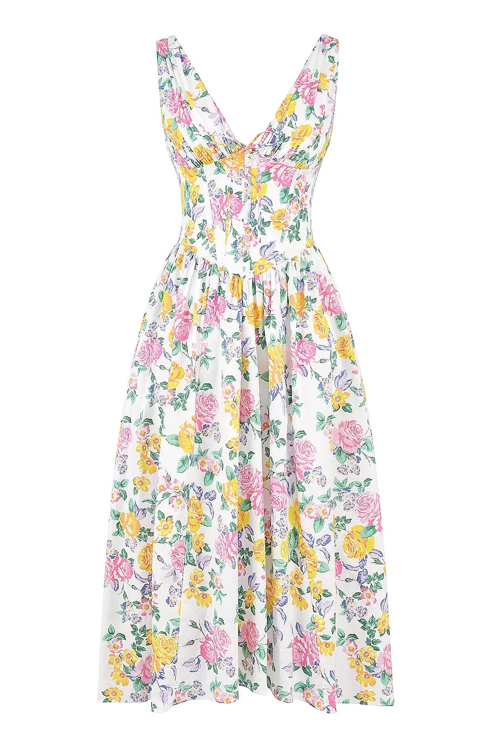 Floral Bloom Midi Jurk Dames Lovestylo