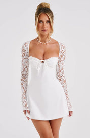 Lace Sleeve Mini Jurk Lovestylo