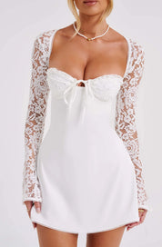 Lace Sleeve Mini Jurk Lovestylo