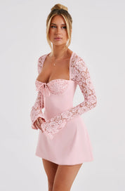 Lace Sleeve Mini Jurk Lovestylo