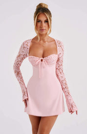 Lace Sleeve Mini Jurk Lovestylo