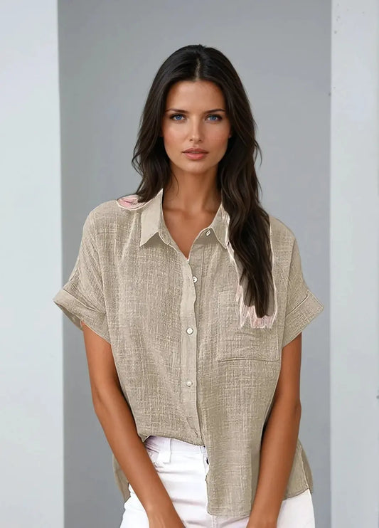Linen Button-Up Shirt – Chic Casual Top for Effortless Style