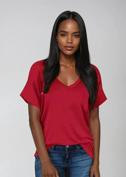 Mia V-Neck Relaxed Fit T-Shirt for Effortless Style