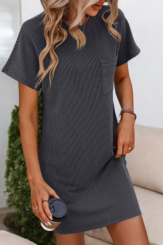 Mini T-Shirt Dress with Ribbed Sunny Stripes Light Comfort for Summer