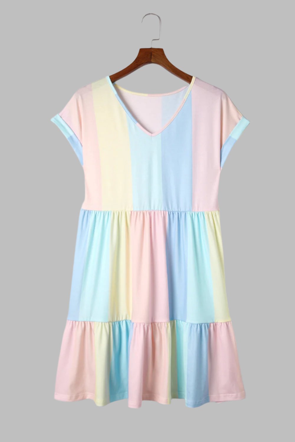 Mini V-Coloured Dress Sunny Vibes for Summer Fun Light and Chic
