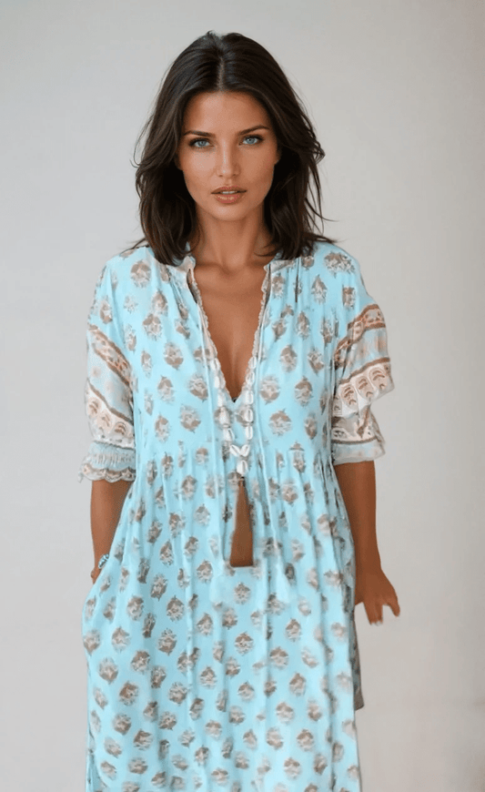 Boho Chic Summer Dress - Lightweight Fabric for Style and Comfort