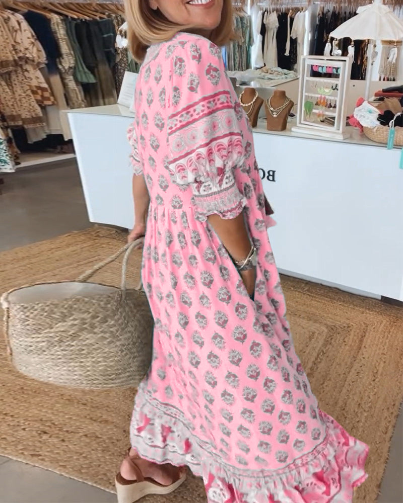 Boho Chic Summer Dress - Lightweight Fabric for Style and Comfort