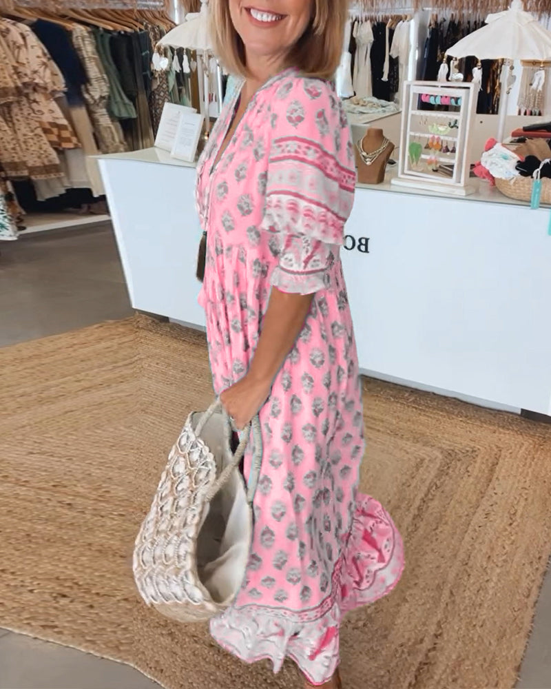 Boho Chic Summer Dress - Lightweight Fabric for Style and Comfort
