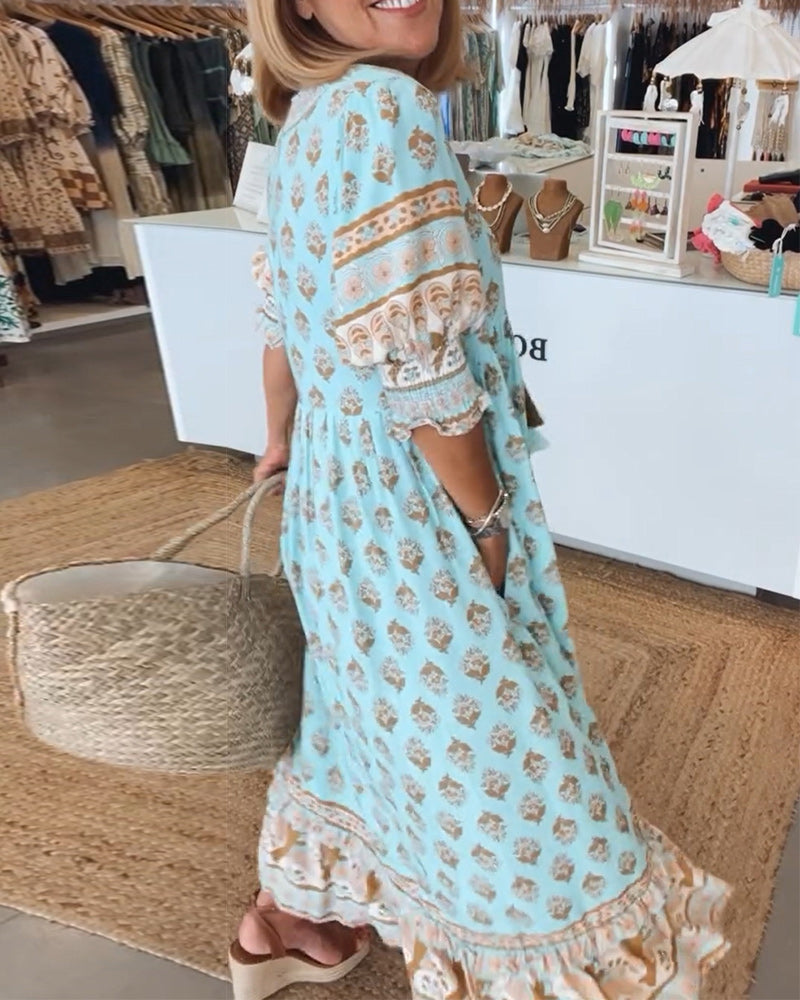 Boho Chic Summer Dress - Lightweight Fabric for Style and Comfort
