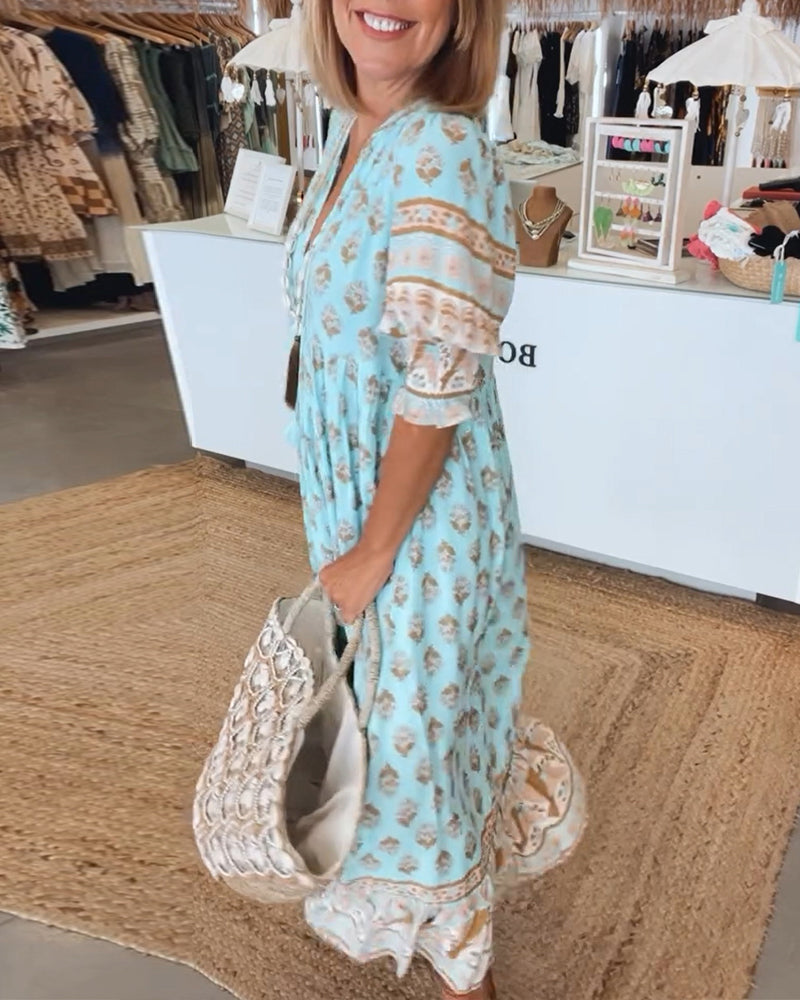 Boho Chic Summer Dress - Lightweight Fabric for Style and Comfort