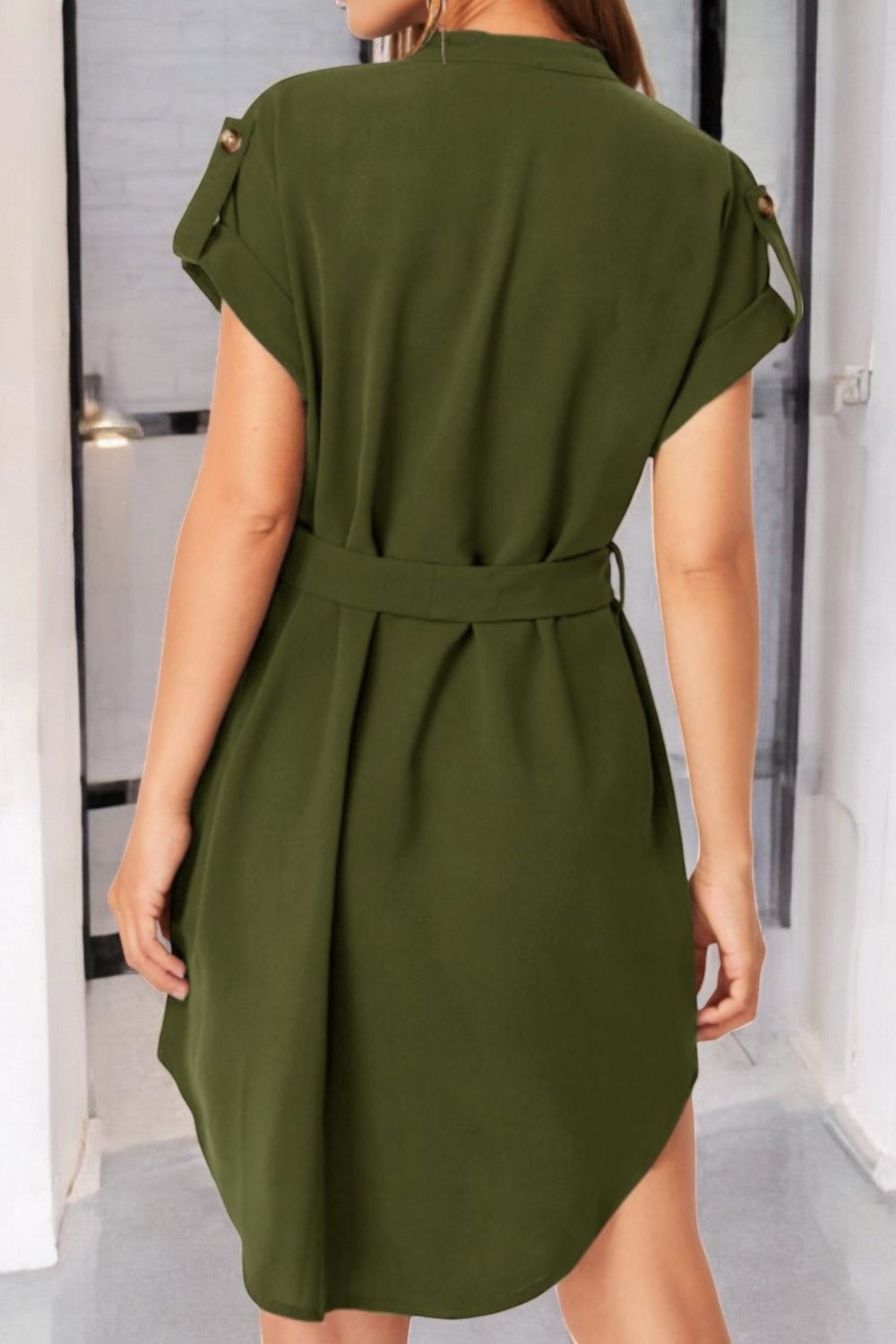 Chic Summer Dress with Tied Notch Sleeves for Effortless Style