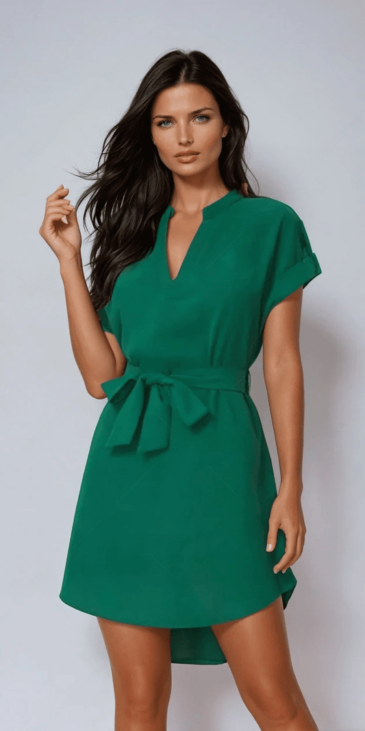 Chic Summer Dress with Tied Notch Sleeves for Effortless Style
