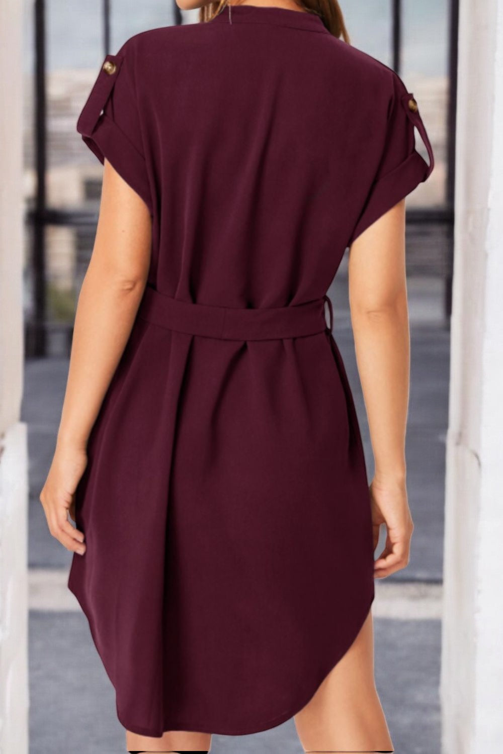 Chic Summer Dress with Tied Notch Sleeves for Effortless Style