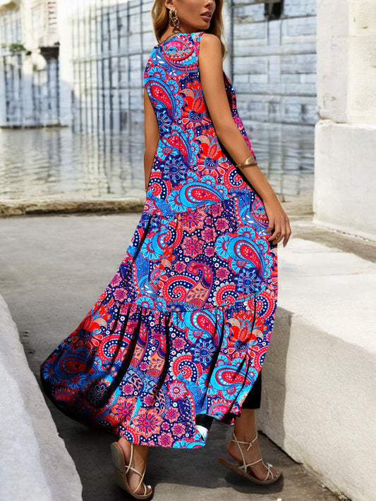 Light and Airy Boho Breeze Sleeveless Summer Dress with Ruffles