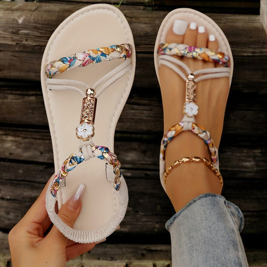 Woven Sandals for Women - Stylish Summer Comfort with Durable Sole