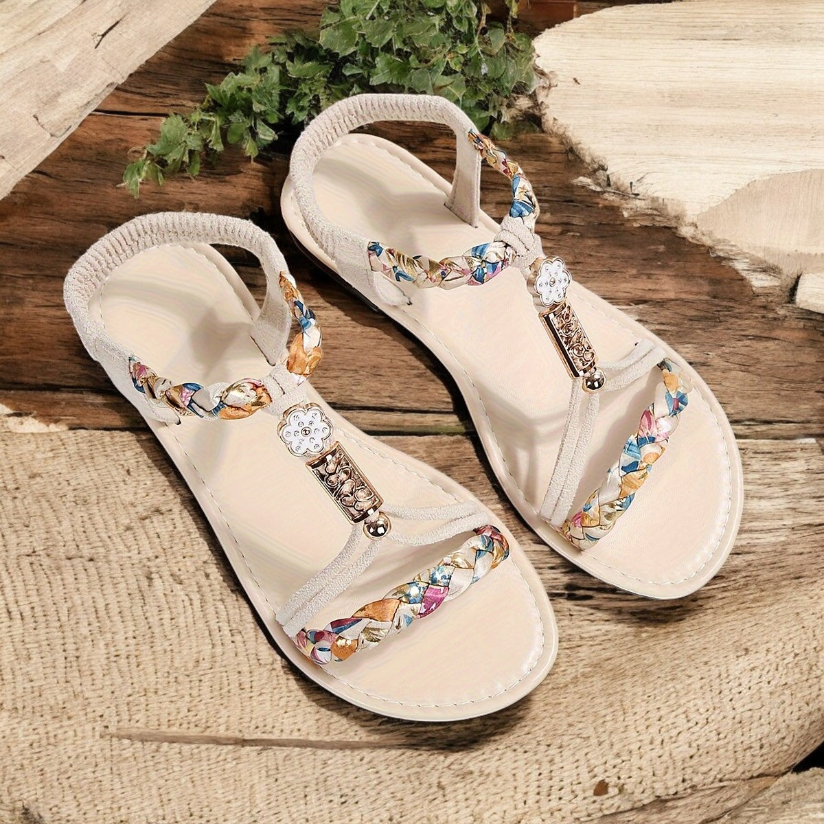 Woven Sandals for Women - Stylish Summer Comfort with Durable Sole