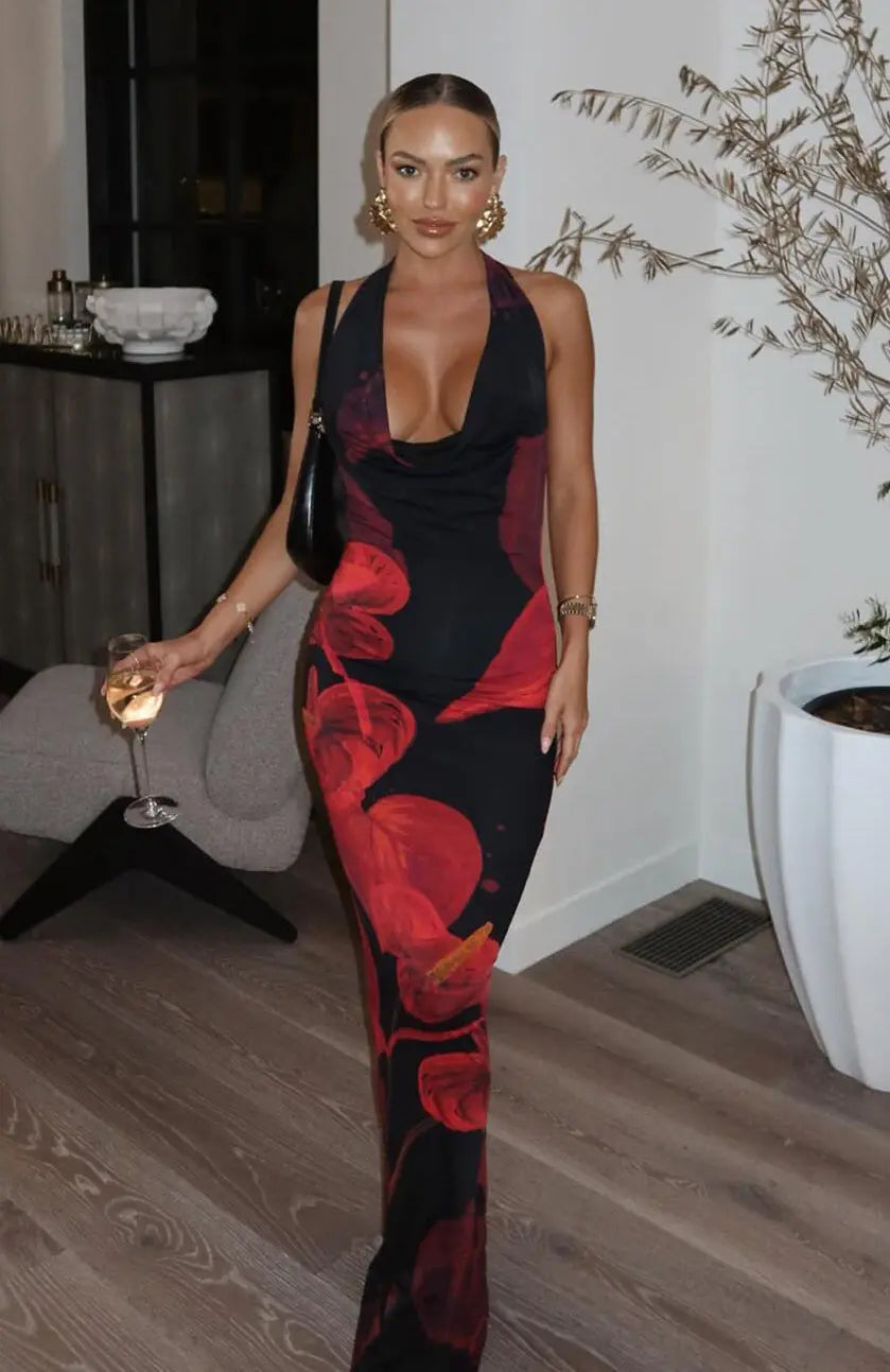 Ombre Halter Maxi Jurk Dames – Trendy & Elegant Lovestylo