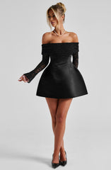 Lace Sleeve Off-Shoulder Mini Dress