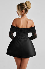 Lace Sleeve Off-Shoulder Mini Dress