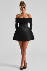 Lace Sleeve Off-Shoulder Mini Dress