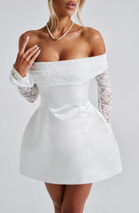 Lace Sleeve Off-Shoulder Mini Dress