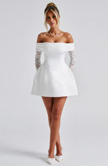 Lace Sleeve Off-Shoulder Mini Dress