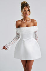 Lace Sleeve Off-Shoulder Mini Dress