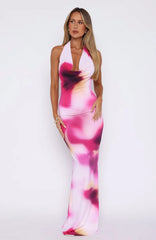 Ombre Halter Maxi Dress