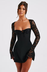 Lace Sleeve Mini Dress