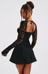 Lace Sleeve Mini Dress