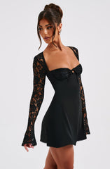 Lace Sleeve Mini Dress