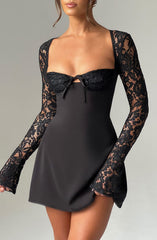 Lace Sleeve Mini Dress