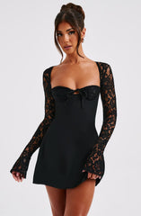 Lace Sleeve Mini Dress