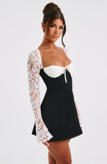 Lace Sleeve Mini Dress