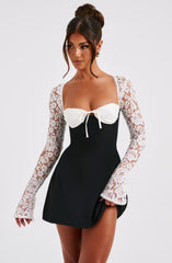 Lace Sleeve Mini Dress
