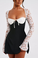 Lace Sleeve Mini Dress