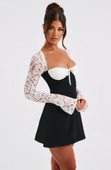 Lace Sleeve Mini Dress