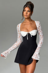 Lace Sleeve Mini Dress