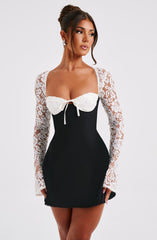 Lace Sleeve Mini Dress