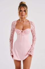 Lace Sleeve Mini Dress